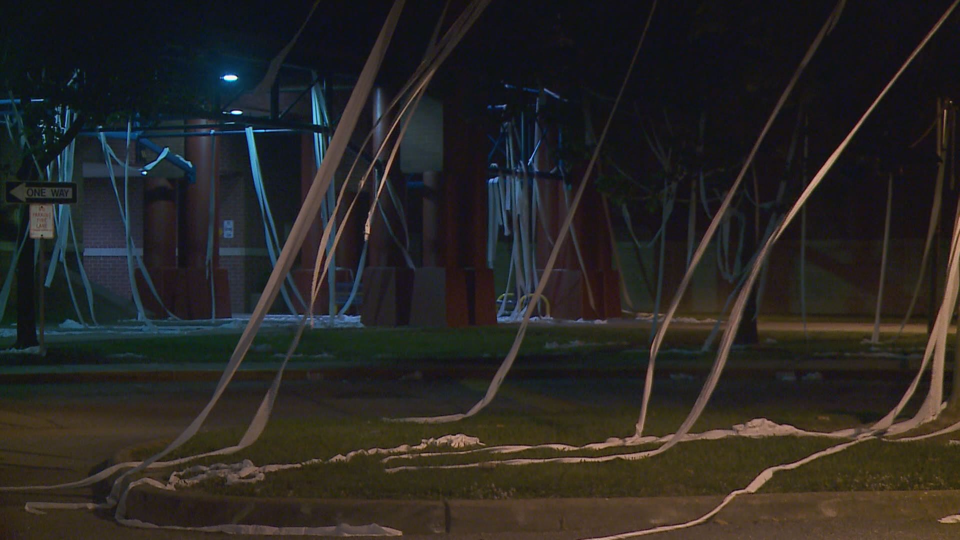 Student walking in graduation after prank on Tallwood High School